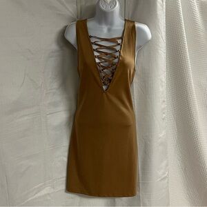 Forever 21 ladies body con lace up mini dress size large